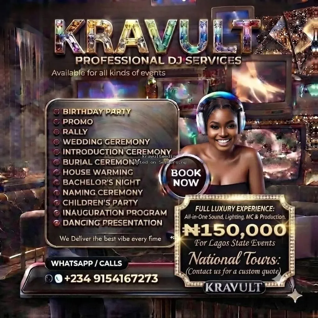 Premier Event DJ Services in Nigeria & UK | Kravult - ₦150,000 in Lagos | SellersDotNG